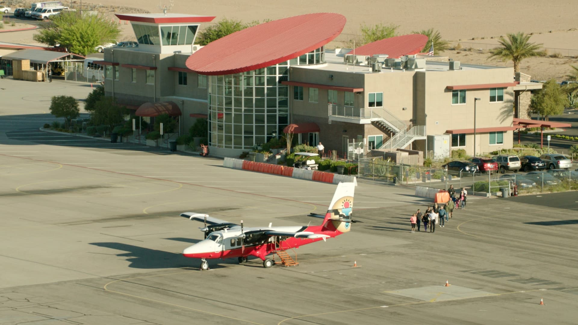 Aerial view of Boulder City terminal from plane