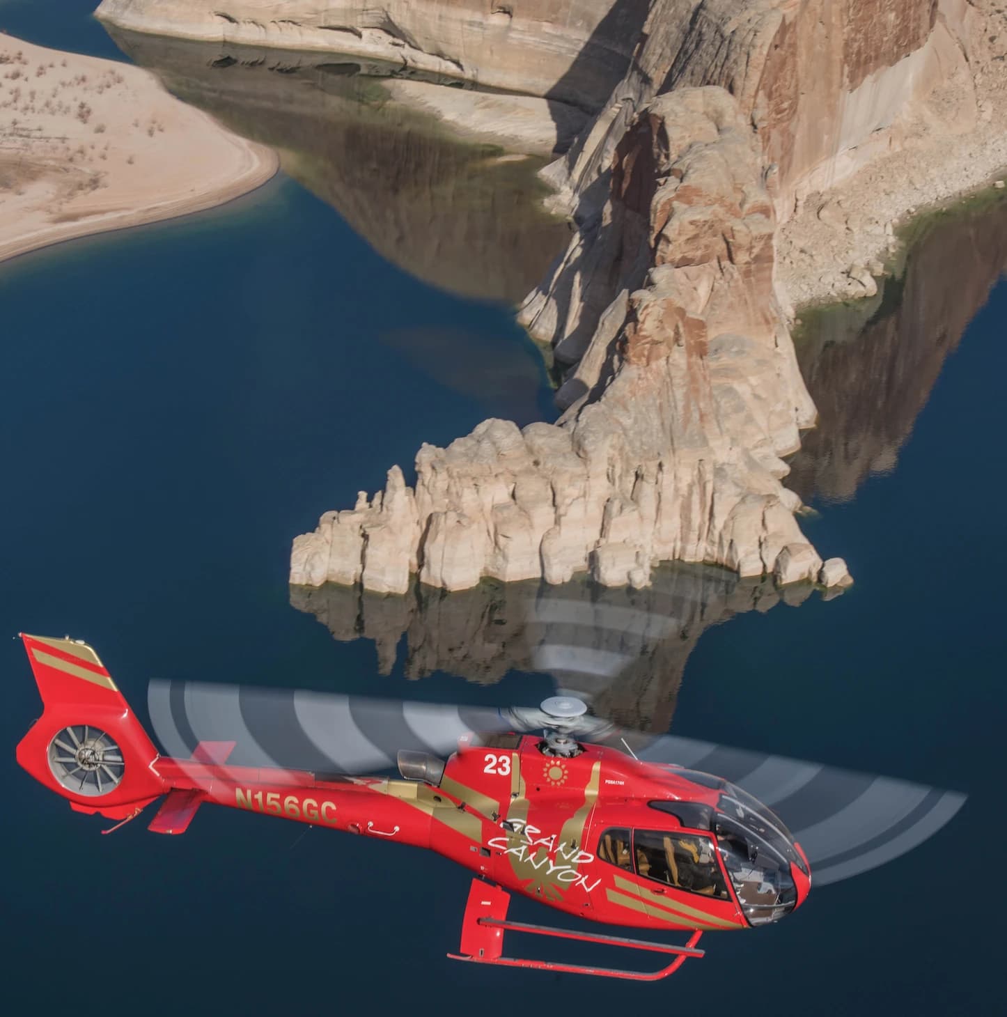 Scenic sightseeing aircraft over the canyon