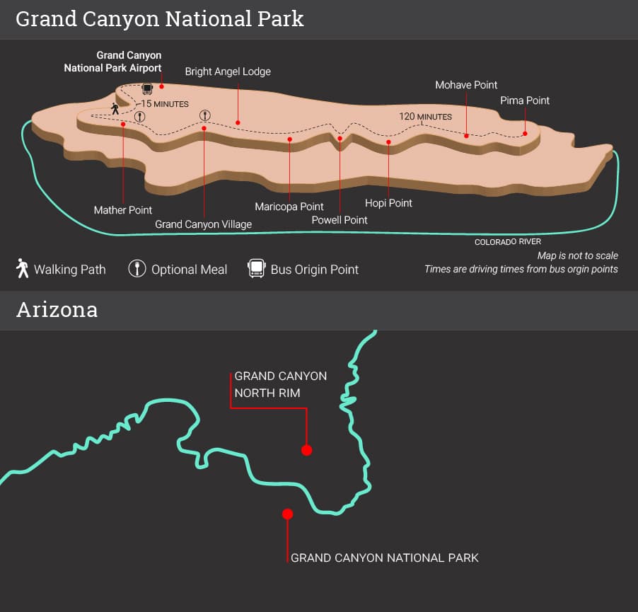 Grand Canyon National Park South Rim Map
