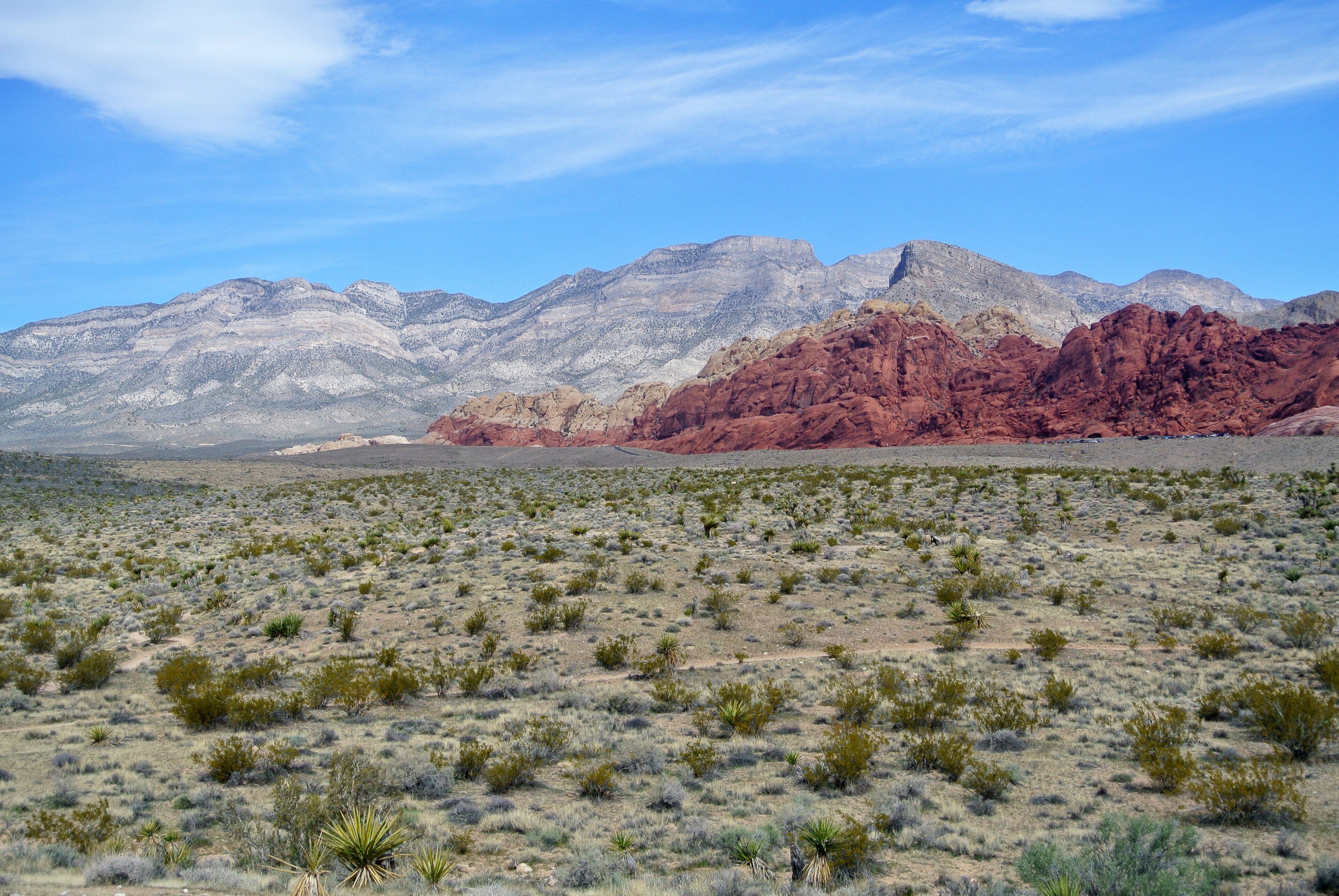 Aircraft flying over the desert as it transitions from the Mojave into canyon country